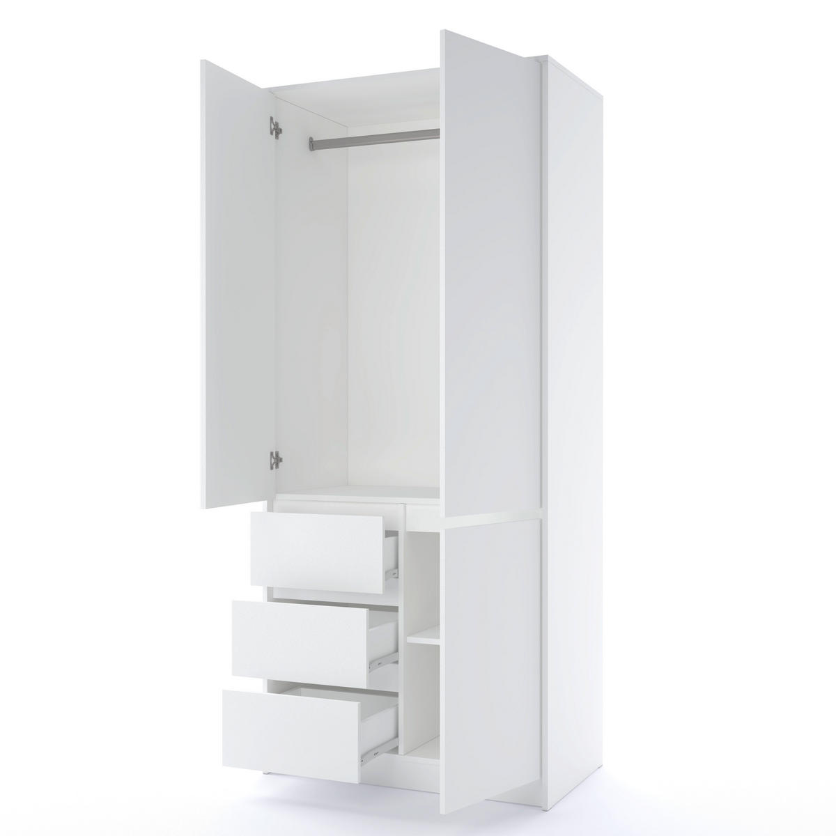 ORMAR ZA ODJEĆU bijela   - bijela, Basics, drvni materijal (90/205/52cm) - Xora
