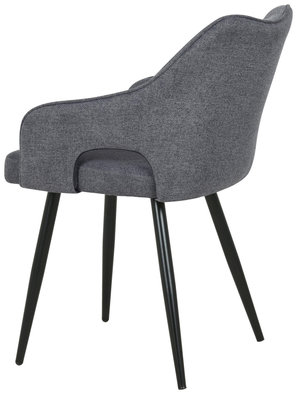 ARMLEHNSTUHL  in Eisen Webstoff  - Schwarz/Grau, MODERN, Holz/Textil (60,5/81,5/55,5cm) - MID.YOU