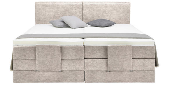 BOXSPRINGBETT 160/200 cm  in Beige  - Beige/Schwarz, Design, Kunststoff/Textil (160/200cm) - Hom`in