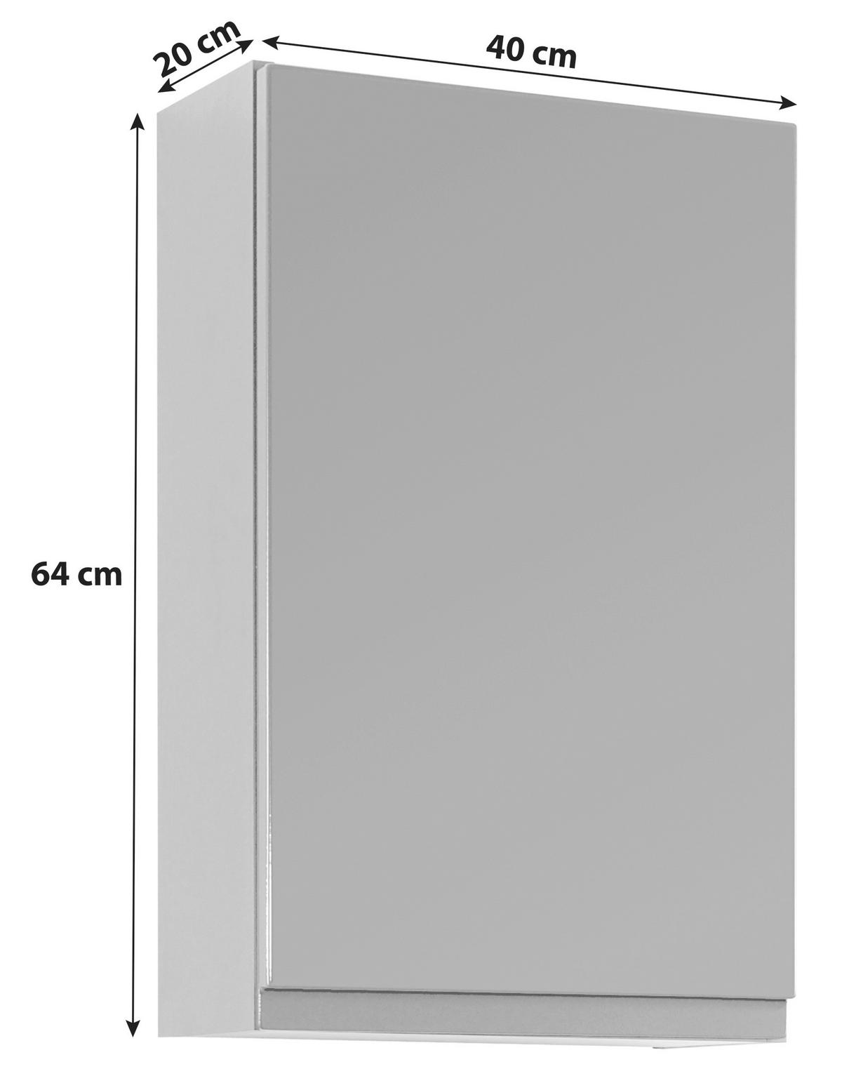 Hängeschrank in Grau 40/64/20 cm  - Graphitfarben/Grau, Design, Holzwerkstoff (40/64/20cm) - Held
