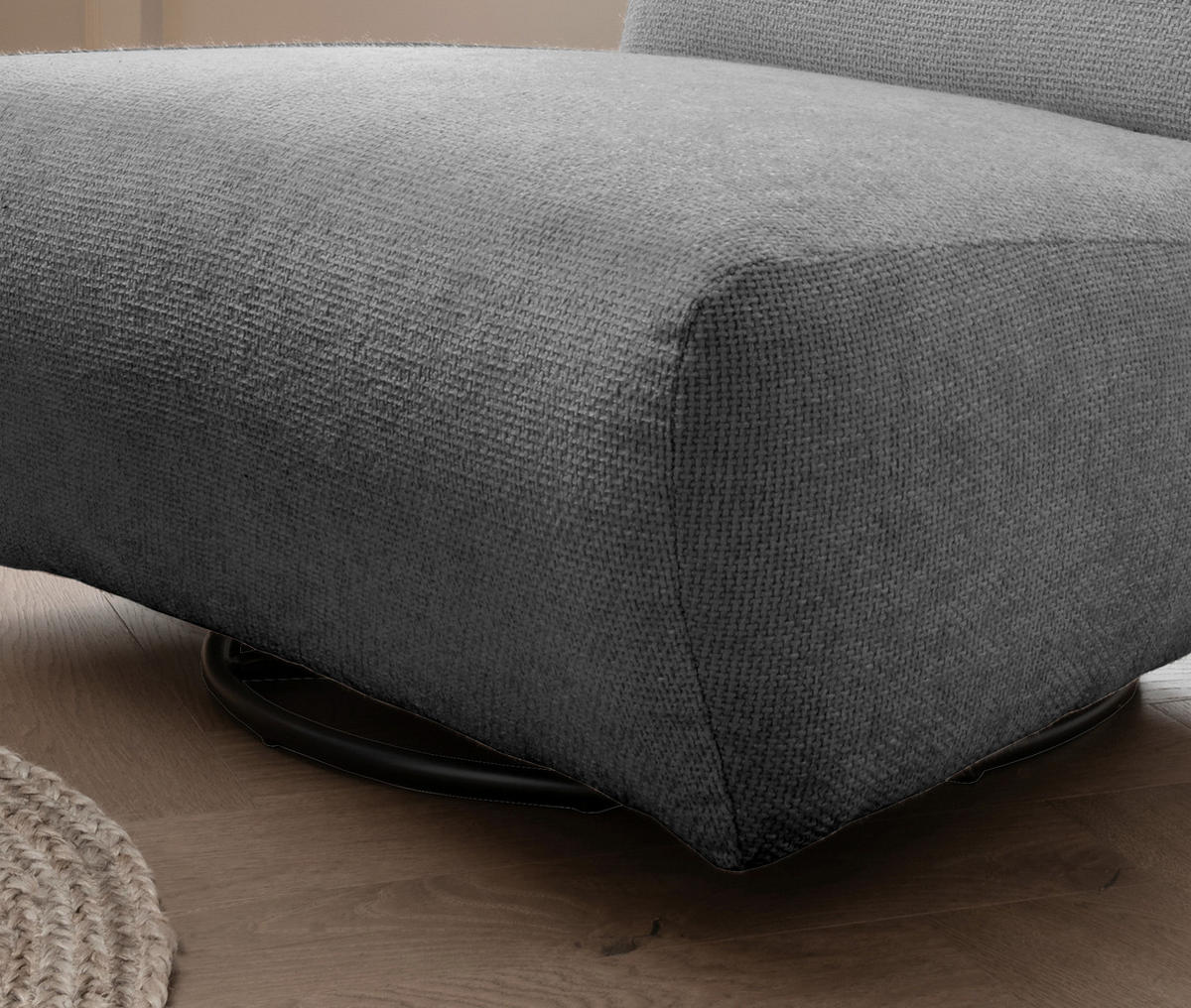 XXL-SESSEL in Mikrofaser Grau  - Schwarz/Grau, Trend, Textil/Metall (95/77/94cm) - Livetastic