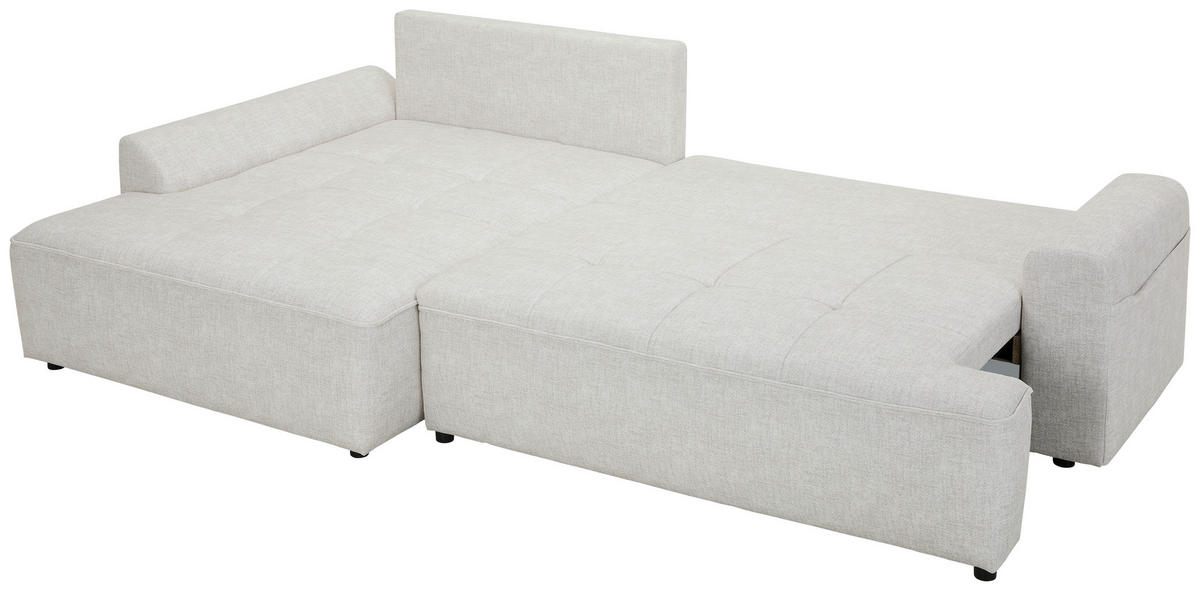 ECKSOFA Naturfarben Mikrofaser  - Schwarz/Naturfarben, KONVENTIONELL, Kunststoff/Textil (169/295cm) - Carryhome