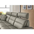 ECKSOFA in Echtleder Hellgrau  169/298 cm  - Hellgrau/Schwarz, Design, Leder/Metall (169/298cm) - Dieter Knoll