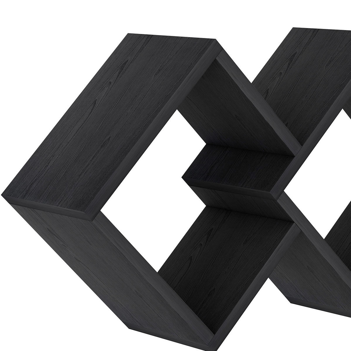 WANDREGAL Schwarz  - Schwarz, Design, Holzwerkstoff (102/42/20cm) - Livetastic