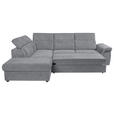 ECKSOFA Grau Flachgewebe  inkl. Bettkasten, Schlaffunktion, Rücken echt, Liegefläche im Originalstoff  - Schwarz/Grau, KONVENTIONELL, Kunststoff/Textil (235/280cm) - Carryhome