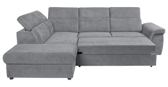 ECKSOFA Grau Flachgewebe  inkl. Bettkasten, Schlaffunktion, Rücken echt, Liegefläche im Originalstoff  - Schwarz/Grau, KONVENTIONELL, Kunststoff/Textil (235/280cm) - Carryhome