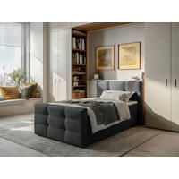 BOXBETT 120/200 cm  in Anthrazit  - Anthrazit/Schwarz, Basics, Kunststoff/Textil (120/200cm) - Chameo