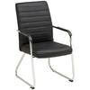 BESUCHERSTUHL  in Lederlook Schwarz, Chromfarben  - Chromfarben/Schwarz, Lifestyle, Holz/Kunststoff (55/92/64cm) - Livetastic