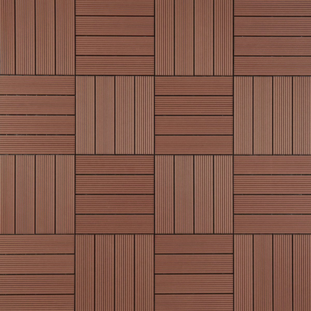 TERRASSENFLIESE Braun 11 Stück  - Braun, Basics, Kunststoff (30/30/2cm) - Ambia Garden