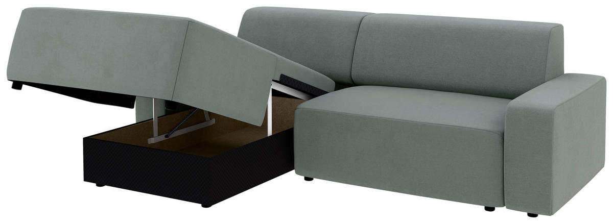 ECKSOFA in Struktur Grau  - Schwarz/Grau, Modern, Kunststoff/Textil (162/246cm) - Trendmanufaktur