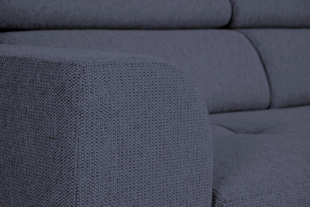 ECKSOFA in Struktur Blau  - Blau/Schwarz, Design, Kunststoff/Textil (205/284cm) - MID.YOU