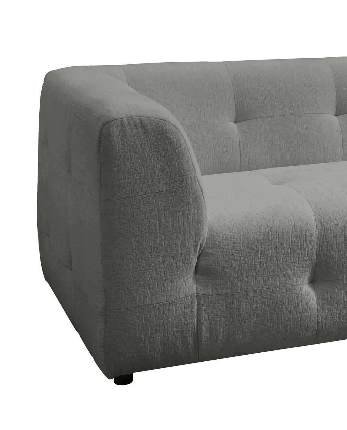 2,5-SITZER in Mikrofaser Graubraun  - Graubraun/Schwarz, Design, Kunststoff/Textil (218/72/95cm) - Livetastic