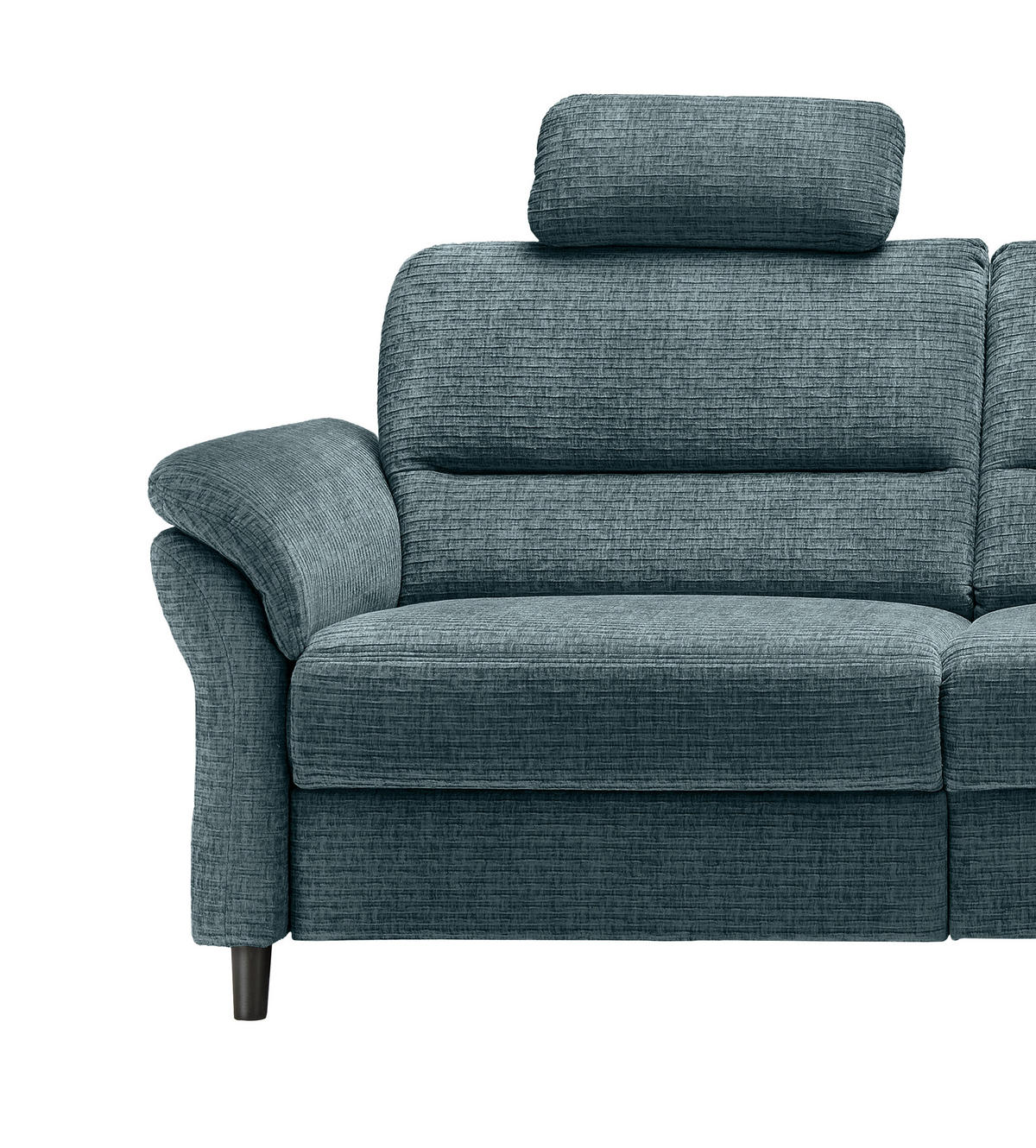 ECKSOFA in Mikrofaser Blau  - Blau/Schwarz, Modern, Holz/Textil (266/190cm) - Livetastic