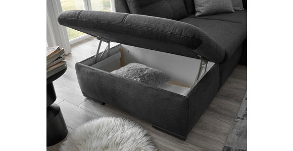 WOHNLANDSCHAFT in Mikrovelours Schwarz - Schwarz, KONVENTIONELL, Kunststoff/Textil (217/334/127cm) - Carryhome