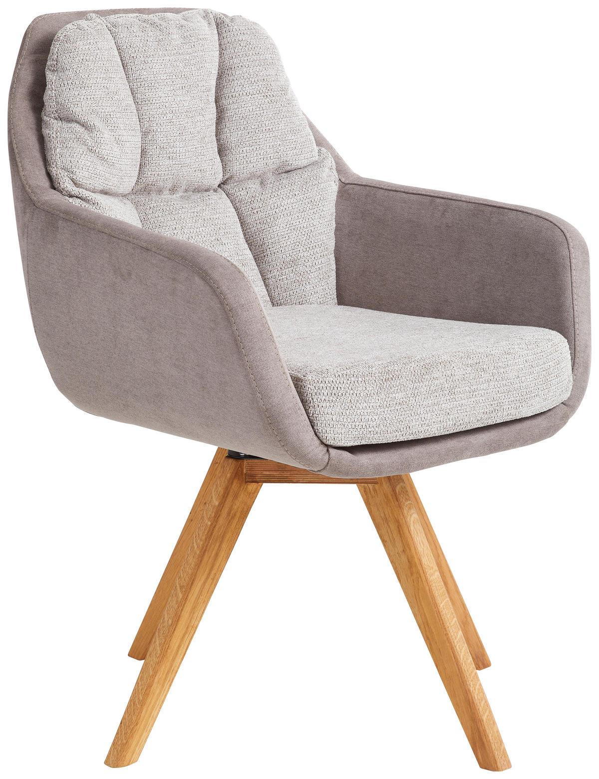 ARMLEHNSTUHL  in Flachgewebe  - Wildeiche/Cappuccino, Design, Holz/Textil (65/85/68cm) - Linea Natura