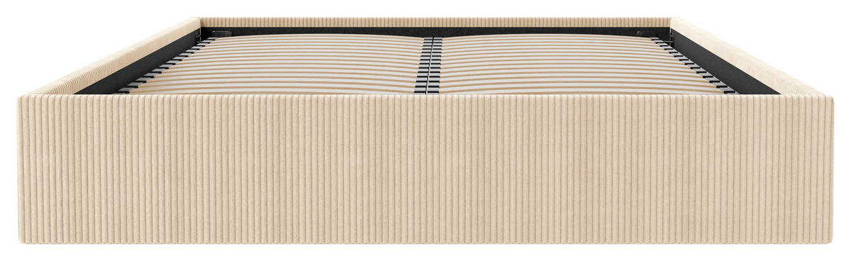 POLSTERBETT Bettkasten, Lattenrost 160/200 cm  in Creme  - Creme/Schwarz, Design, Holz/Textil (160/200cm) - Boxxx