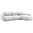 ECKSOFA  in Chenille Weiß  340/190 cm  - Greige/Schwarz, Design, Kunststoff/Textil (340/190cm) - Belluti