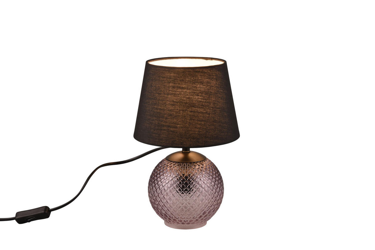 STOLNÍ LAMPA, E14, 18/29 cm  - starorůžová/černá, Basics, kov/textil (18/29cm) - Novel