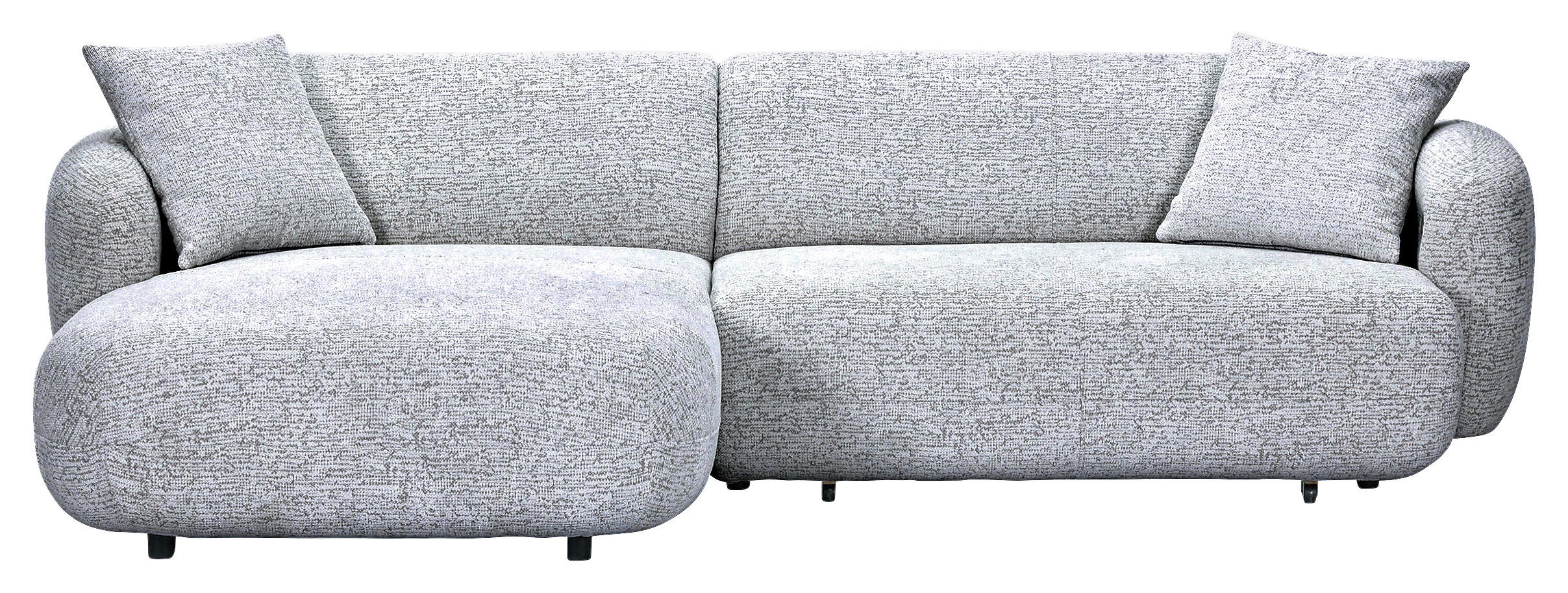ECKSOFA Schwarz, Weiß Flachgewebe Zierkissen, Rücken echt, Sitztiefenverstellung  - Schwarz/Weiß, MODERN, Kunststoff/Textil (162/275cm) - Carryhome