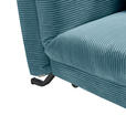 SCHLAFSOFA Cord Petrol  - Petrol/Schwarz, Design, Textil/Metall (145/85/100cm) - Carryhome