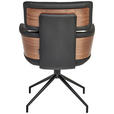 ARMLEHNSTUHL  Lederauswahl, Wippfunktion, Sitzfläche 360° drehbar, automatische Rückholfunktion  Echtleder  Schwarz, Walnussfarben  - Walnussfarben/Schwarz, Design, Leder/Holz (62/92/66cm) - Dieter Knoll