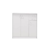KOMODA   109/112/35 cm   bijela  - bijela/srebrne boje, Basics, drvni materijal/plastika (109/112/35cm) - Carryhome