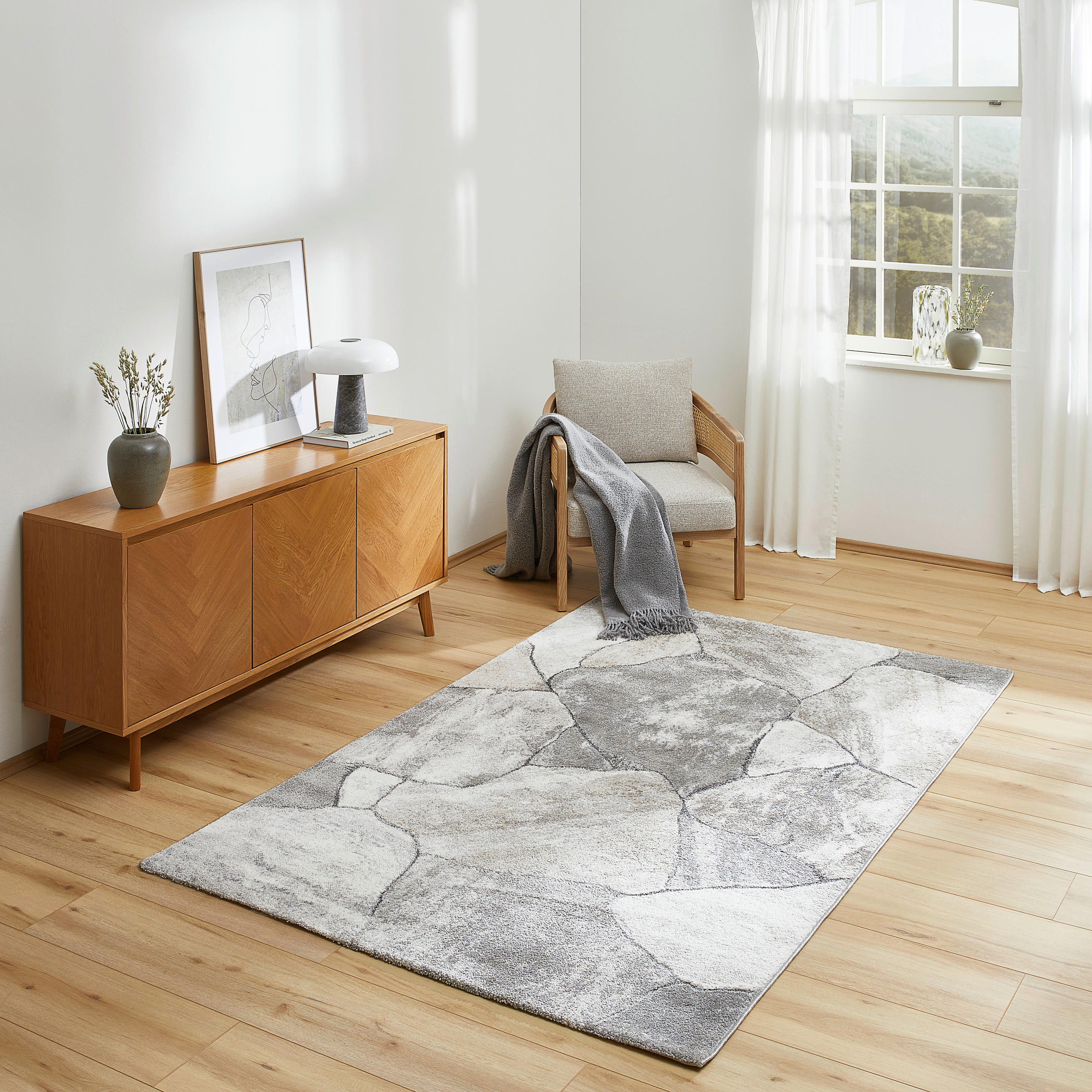WEBTEPPICH 80/150 cm Grau  - Grau, Design, Textil (80/150cm) - Novel