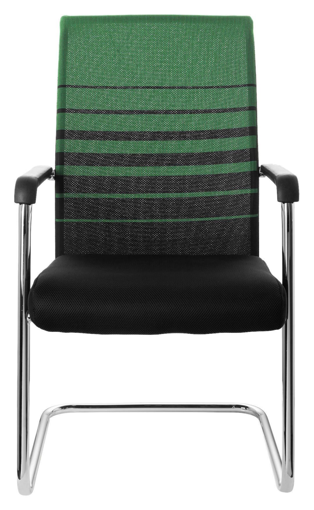 BESUCHERSTUHL Grün, Schwarz  - Chromfarben/Schwarz, MODERN, Kunststoff/Textil (57/104/55cm) - MID.YOU