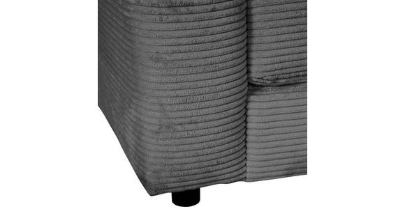 ECKSOFA Anthrazit Cord  - Anthrazit/Schwarz, Design, Kunststoff/Textil (240/175cm) - Landscape