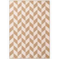 FLACHWEBETEPPICH  Wohnzimmer 120/170 cm Haringey Weiß, Sandfarben rechteckig  - Sandfarben/Weiß, Basics, Kunststoff (120/170cm) - Ted Baker