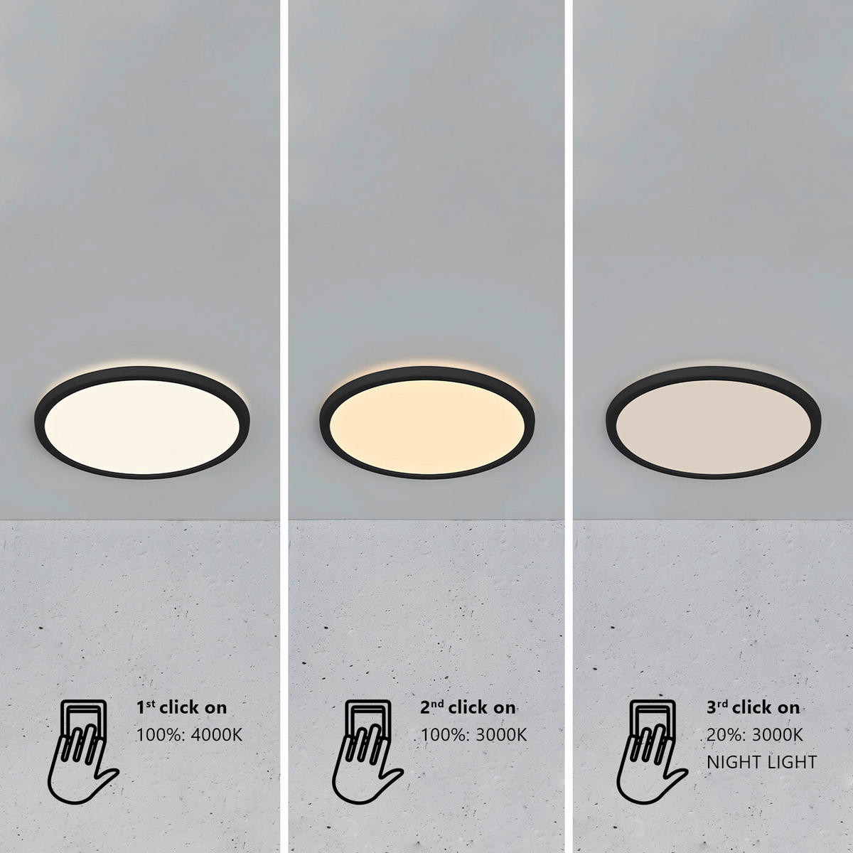 DECKENLEUCHTE 24,4/2,3 cm   - Schwarz, KONVENTIONELL, Kunststoff (24,4/2,3cm) - Nordlux