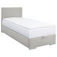 BOXBETT 90/200 cm  in Ecru  - Chromfarben/Ecru, KONVENTIONELL, Kunststoff/Textil (90/200cm) - Carryhome