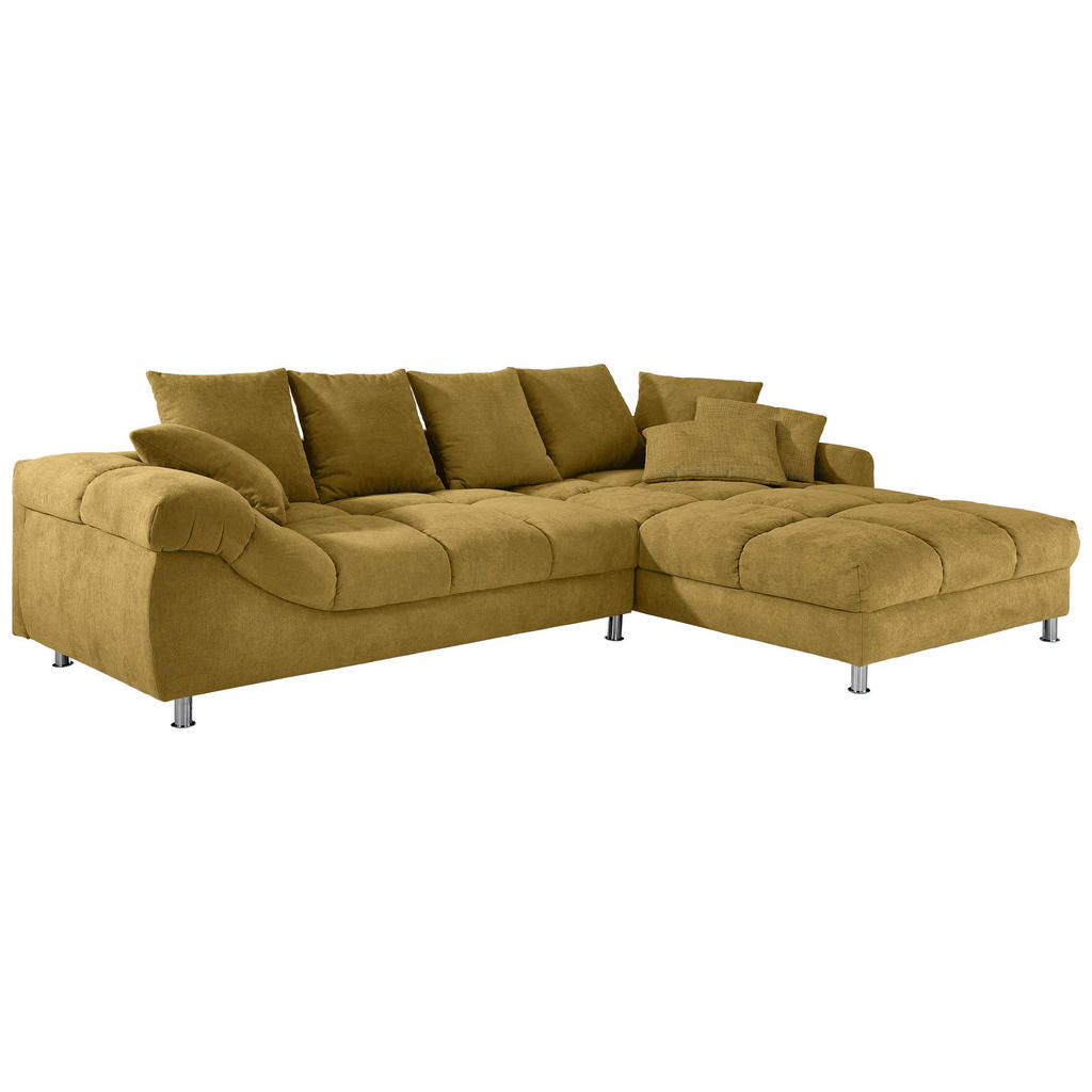 Thumbnail - Carryhome Ecksofa, Currygelb, Textil, 5-Sitzer, Füllung: Schaumstoff, Ottomane rechts, L-Form, einmalig seitenverkehrt m...