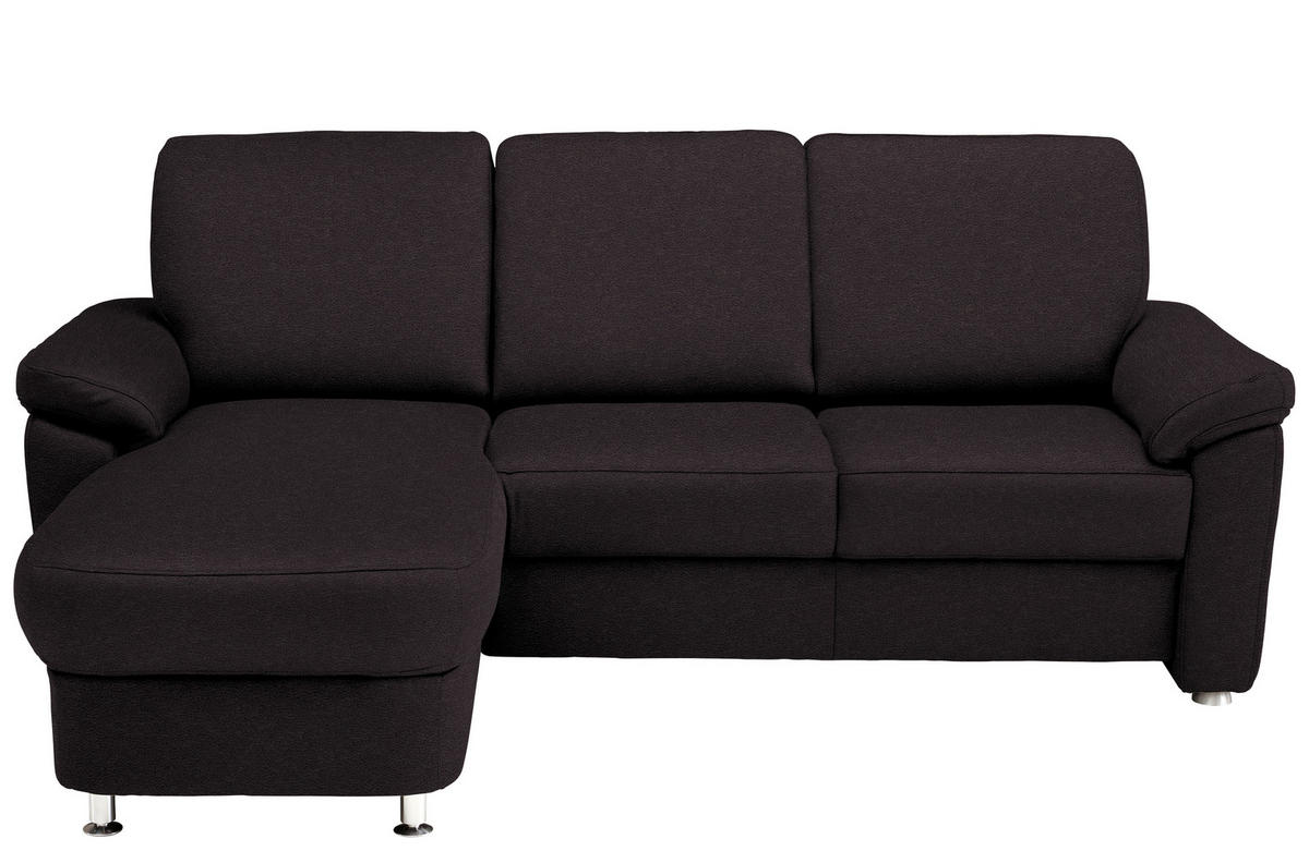 ECKSOFA in Flachgewebe Anthrazit  - Chromfarben/Anthrazit, Konventionell, Textil/Metall (163/250cm) - Beldomo System