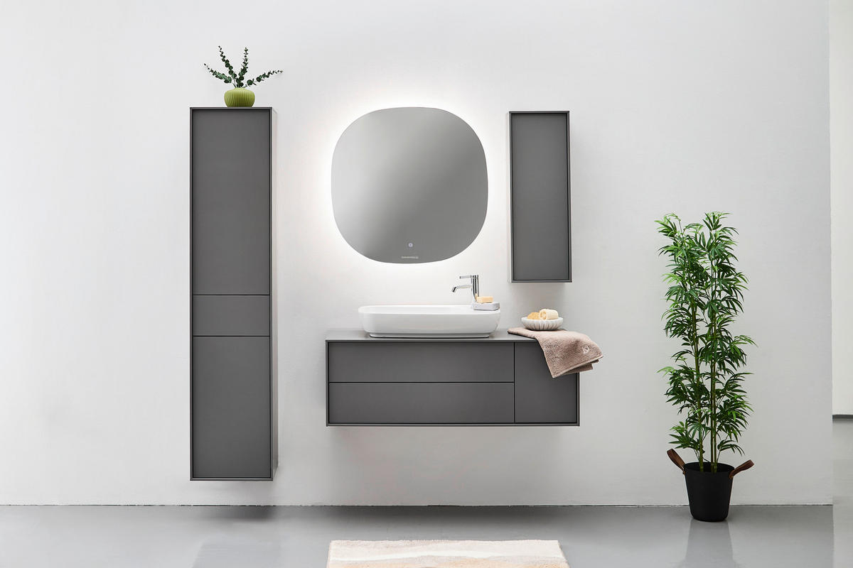 WASCHTISCHKOMBI 120 cm  - Weiss Hochglanz/Anthrazit, Modern, Keramik/Holzwerkstoff (120cm) - Welnova