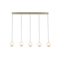 LED-HÄNGELEUCHTE Sabik 116/12/150 cm   - Weiß/Nickelfarben, Design, Glas/Metall (116/12/150cm) - Novel