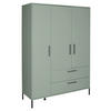 BABYKLEIDERSCHRANK Mia Grün  - Anthrazit/Grün, Basics, Holzwerkstoff/Metall (139/195/51cm) - Jimmylee