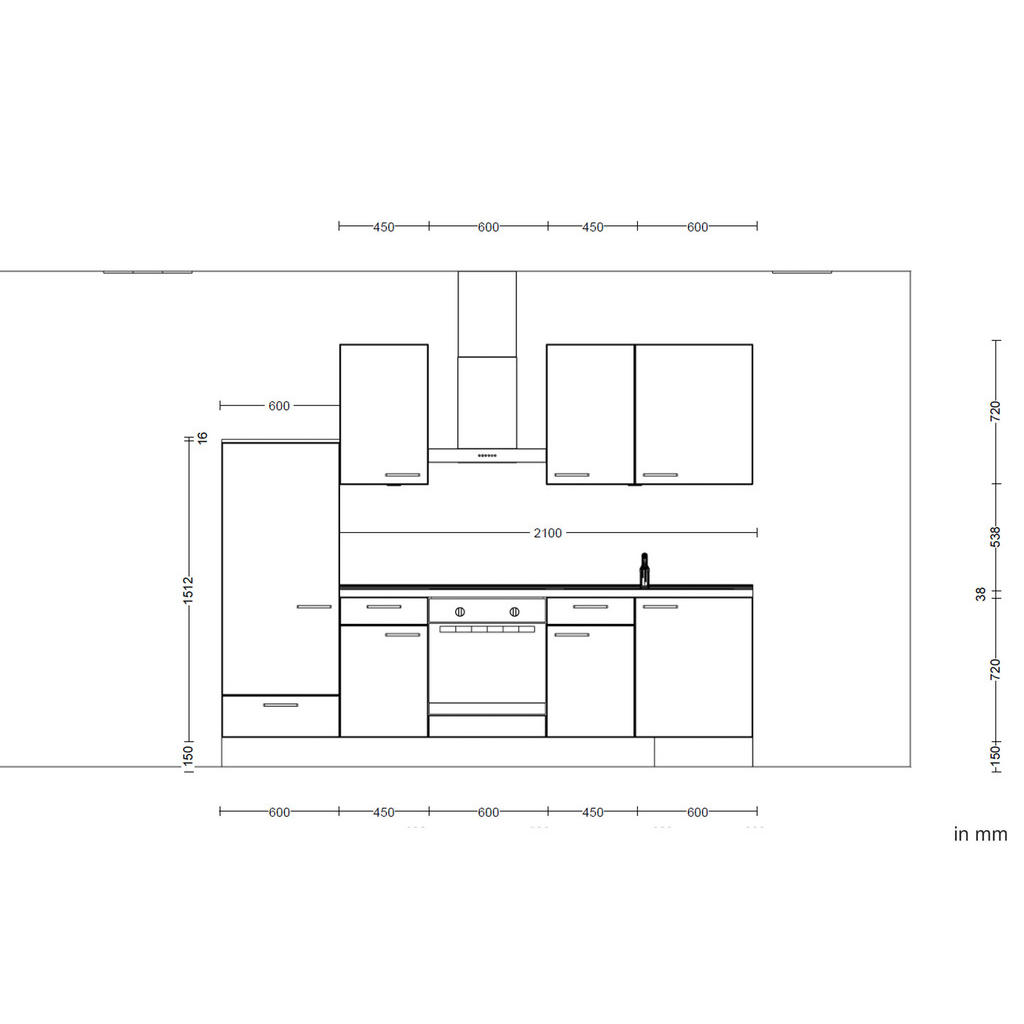 Thumbnail - Nobilia Küchenleerblock Touch, Weiß, Schiefer, Metall, 3 Schubladen, nur wie online abgebildet bestellbar, 270 cm, Blaue...