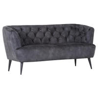 2-SITZER-SOFA in Flachgewebe Dunkelgrau  - Dunkelgrau/Schwarz, Konventionell, Holz/Textil (170/83/70cm) - Livetastic