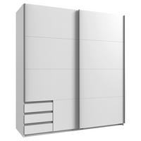 SCHWEBETÜRENSCHRANK 179/198/64 cm 2-türig Weiß  - Alufarben/Weiß, Design, Holzwerkstoff/Metall (179/198/64cm) - Boxxx