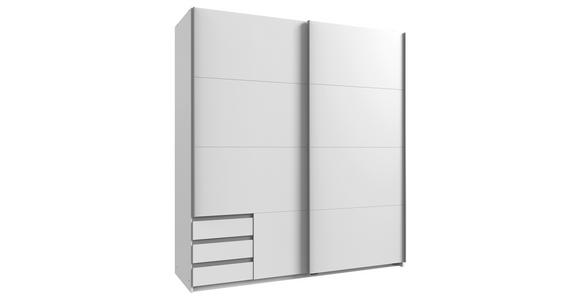 SCHWEBETÜRENSCHRANK  in Weiß  - Alufarben/Weiß, Design, Holzwerkstoff/Metall (179/198/64cm) - Carryhome