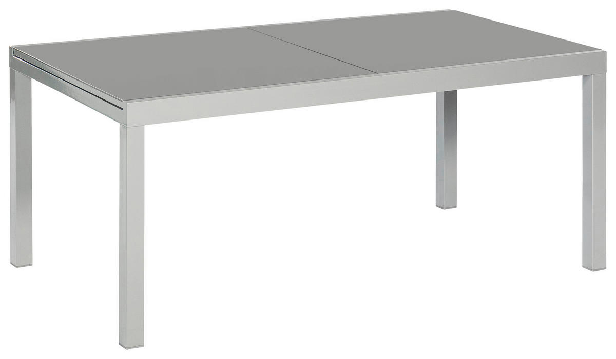 GARTENTISCH 200-300/110/75 cm Metall, Glas rechteckig  - Silberfarben/Grau, KONVENTIONELL, Glas/Metall (200-300/110/75cm) - Gardenson