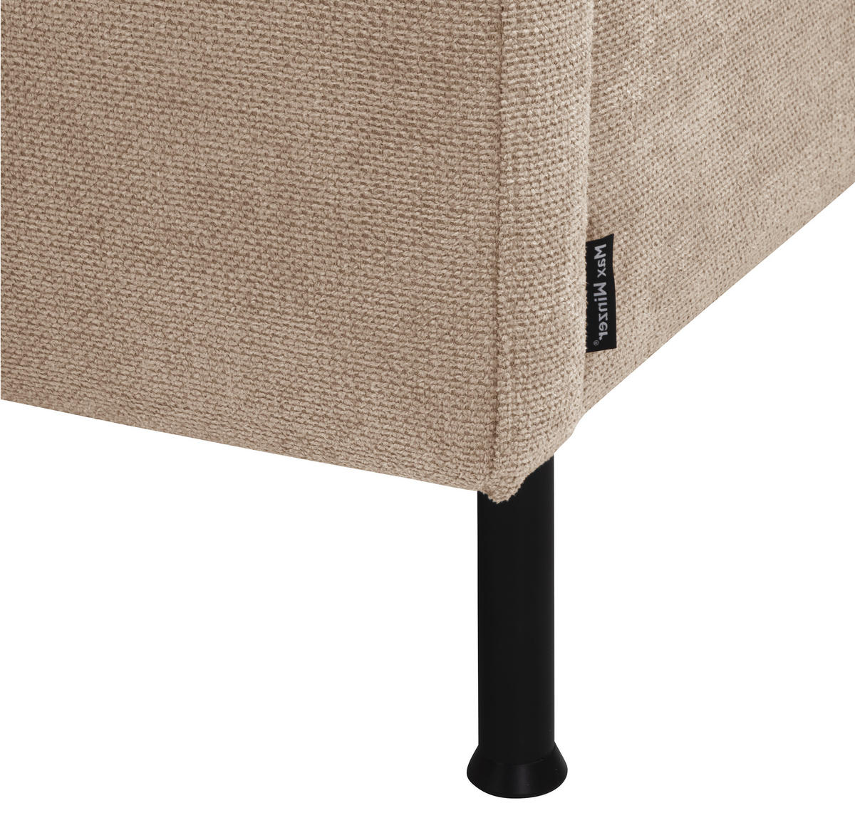 ECKSOFA in Flachgewebe Beige  - Beige/Schwarz, Modern, Textil/Metall (286/78/123cm) - Max Winzer