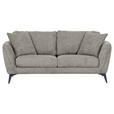 2-SITZER-SOFA in Chenille Hellgrau  - Hellgrau/Schwarz, KONVENTIONELL, Textil/Metall (190/70/98cm) - Carryhome