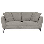 2-SITZER-SOFA in Chenille Hellgrau  - Hellgrau/Schwarz, KONVENTIONELL, Textil/Metall (190/70/98cm) - Carryhome