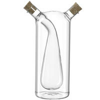 ESSIG-/ÖLFLASCHE - Transparent, KONVENTIONELL, Glas/Naturmaterialien (11/18/6,5cm) - Leonardo