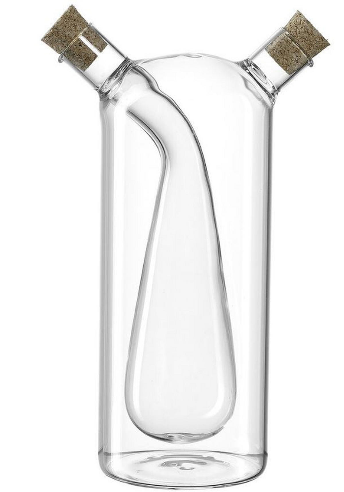 ESSIG-/ÖLFLASCHE - Transparent, KONVENTIONELL, Glas/Naturmaterialien (11/18/6,5cm) - Leonardo