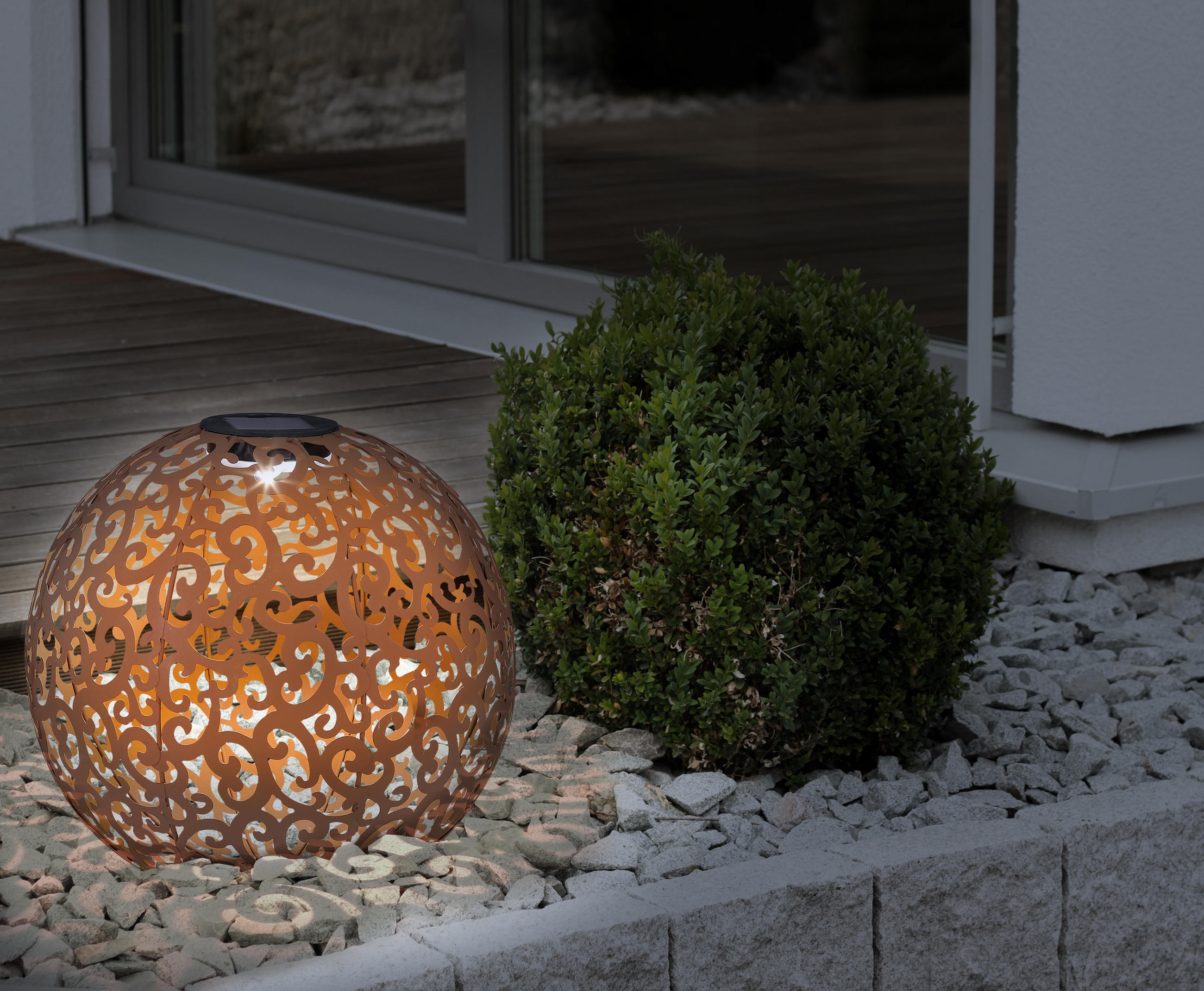 SOLARLEUCHTE 28,5/40 cm   - Rostfarben, Basics, Metall (28,5/40cm) - Globo