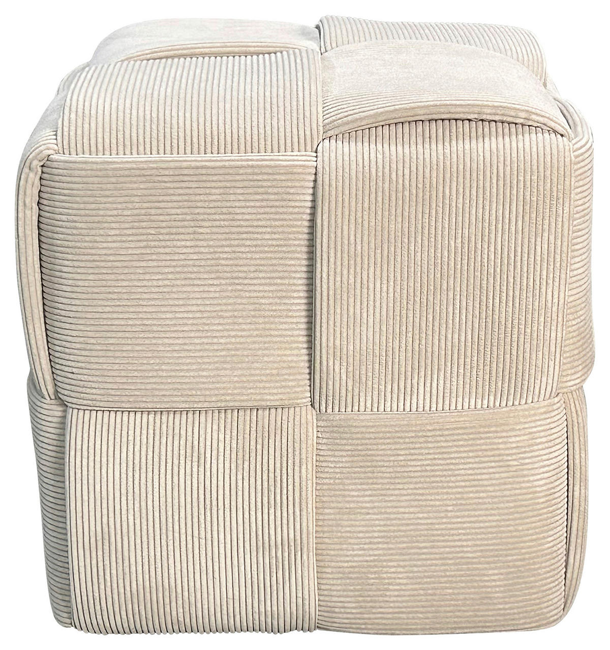 POUF Cord Beige 40/40/40 cm  - Beige, Design, Textil (40/40/40cm) - MID.YOU