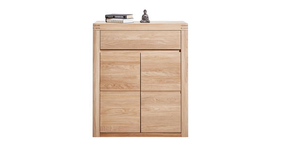 KOMMODE Wildeiche furniert, massiv Eichefarben - Eichefarben, KONVENTIONELL, Holz/Holzwerkstoff (85/103/37cm) - Linea Natura